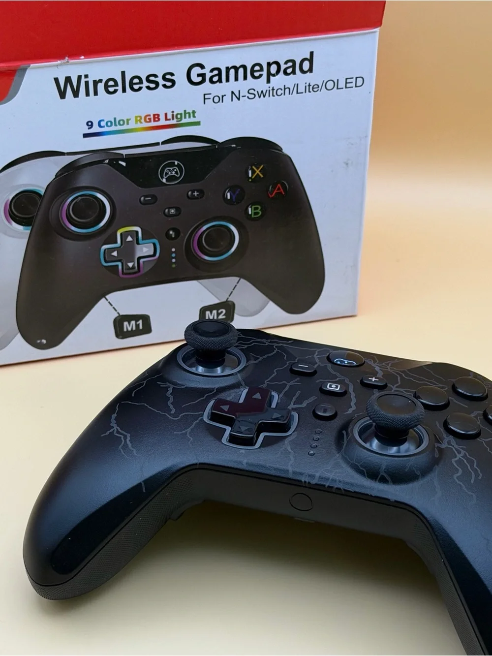 Wireless Black Gamepad Controller for Nintendo Switch - RGB Light